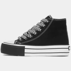 Kids Black Platform Canvas Shoe*Wednesday Outlet