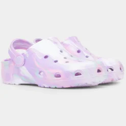 Whitby Girls White Multi Marble EVA Clog*shoezone Clearance