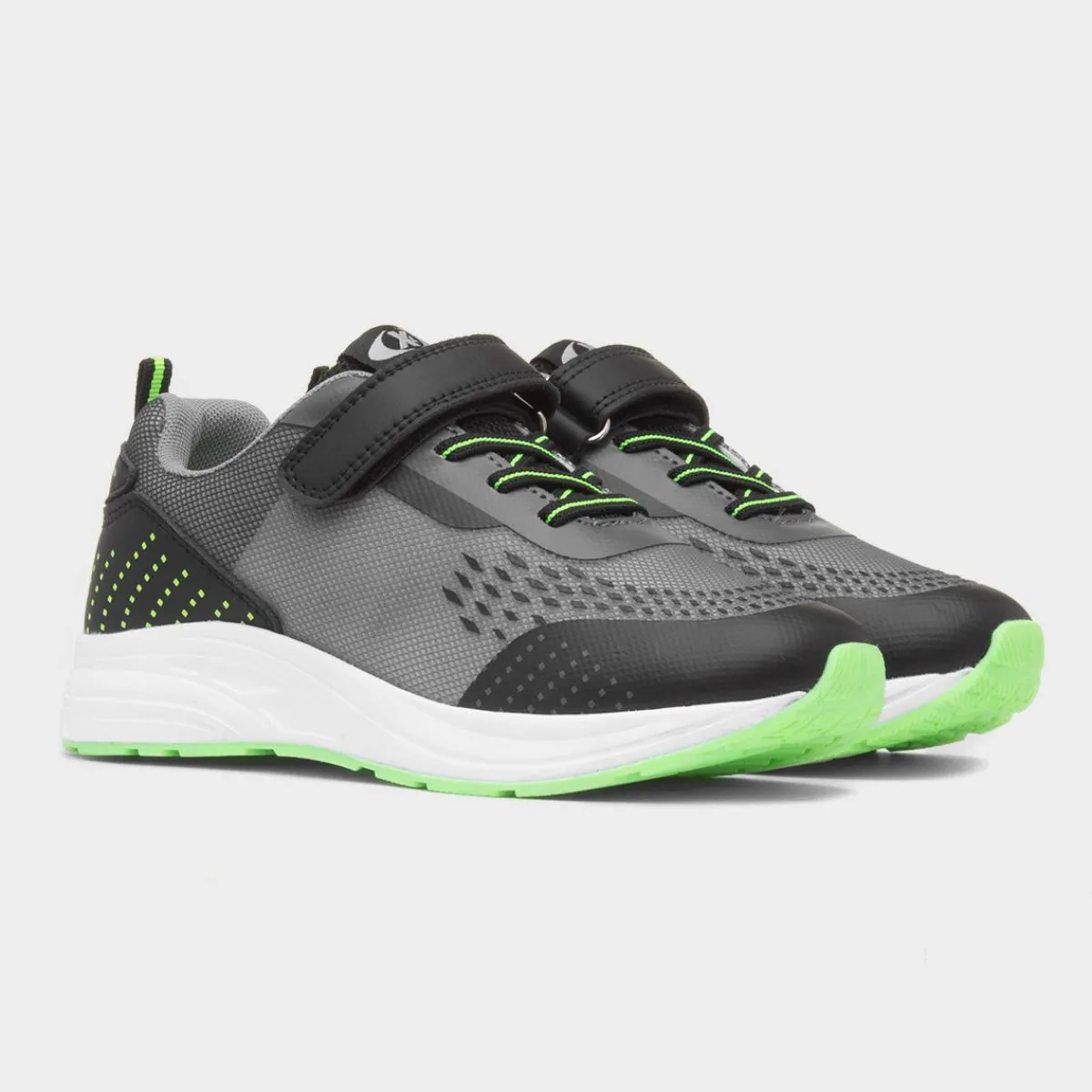Adriatic Kids Black Easy Fasten Trainer*XL Hot