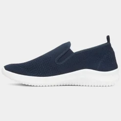 Elijah Mens Navy Slip On Canvas Shoe*XL Sale