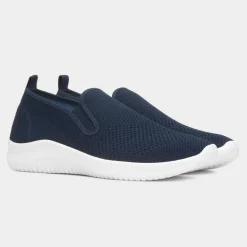Elijah Mens Navy Slip On Canvas Shoe*XL Sale