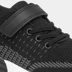 Exe Kids Black Easy Fasten Knitted Trainer*XL Sale