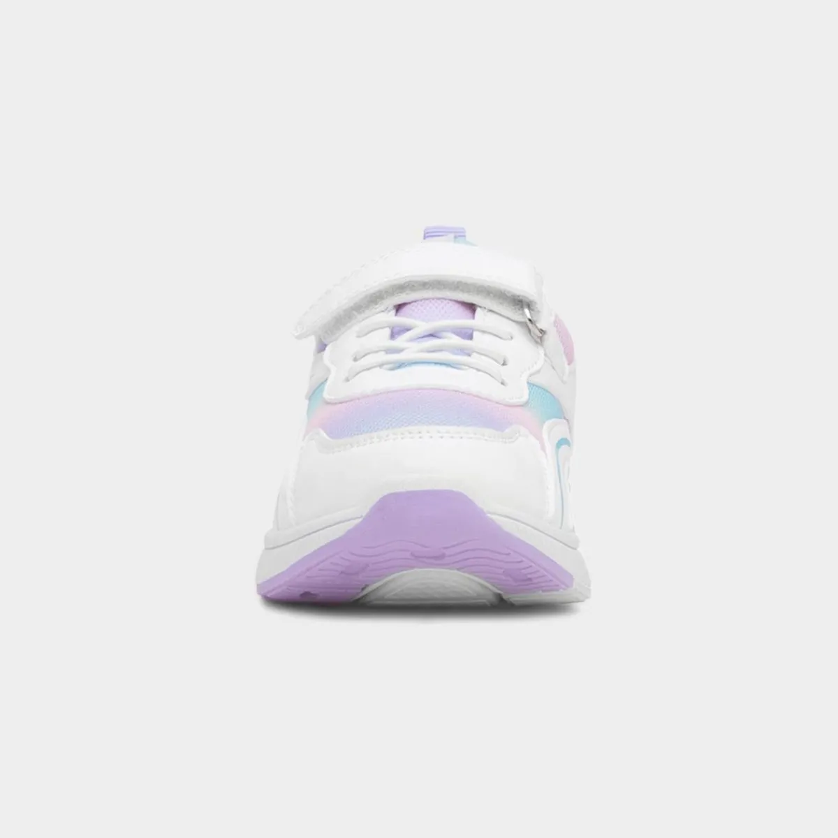 Flores Kids White & Lilac Easy Fasten Trainer*XL Fashion