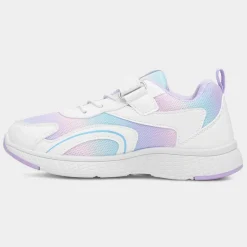 Flores Kids White & Lilac Easy Fasten Trainer*XL Fashion