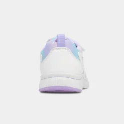 Flores Kids White & Lilac Easy Fasten Trainer*XL Fashion