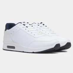 Persian Mens White Lace Up Trainer*XL Discount
