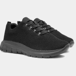 Tees Womens Black Elasticated Lace Trainer*XL Online