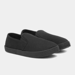 Tweed Kids Slip On Plimsoll*XL Hot