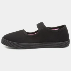 Waveney Girls Black Plimsolls Shoe*XL Hot