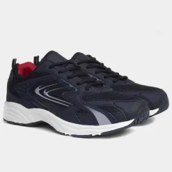 Weaver Mens Navy Lace Up Trainer*XL Best